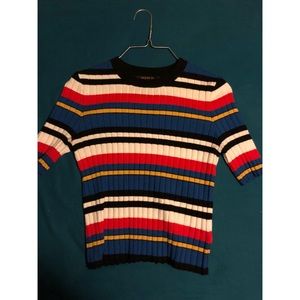 Forever 21 stripped short sleeve sweater